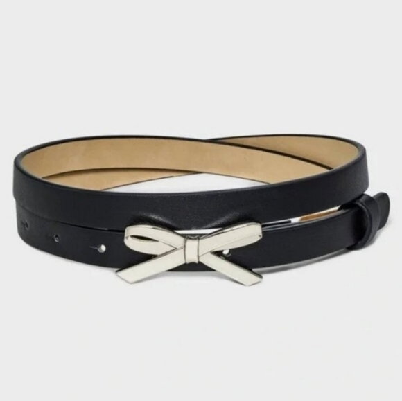 wild fable Accessories - Wild Fable Black Belt with Silver Bow Various Sizes NWT